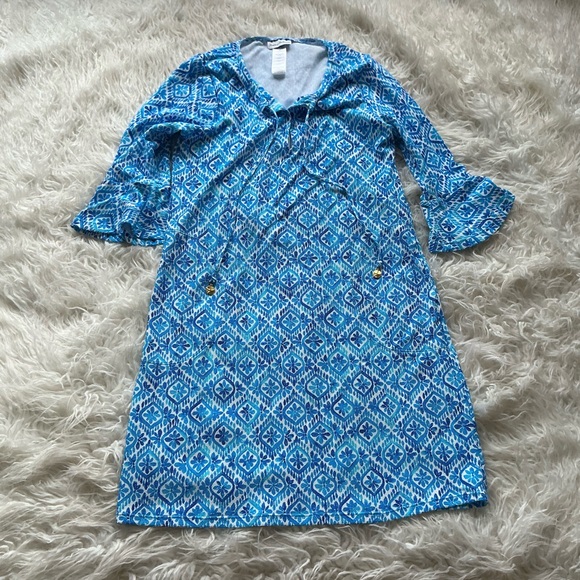 Tommy Bahama Island Cays Shell Beach Flounce-Sleeve Coverup Dress‎ - Picture 2 of 4